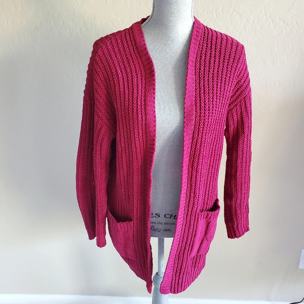 Torrid Red‎ Metallic Lurex Knit Cardigan Sweater